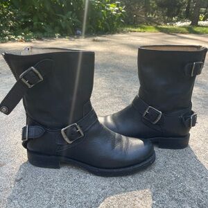 FRYE Moto Boots, black, size 7